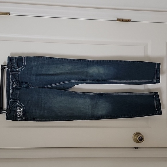 Natural Reflections Size 4 Bling Button Back Pocket Denim Blue Jeans - Picture 7 of 15